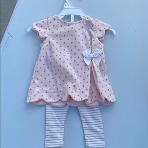 Tahari Baby Pink and Gold Outfit
